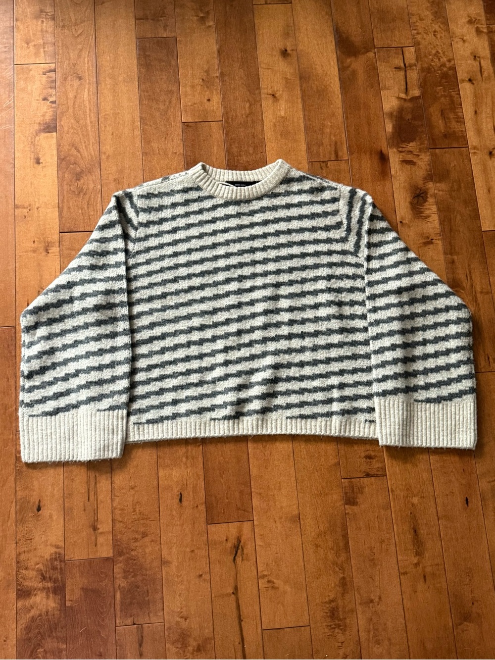 Vero Moda Striped Crewneck Sweater - Cream & Gray
